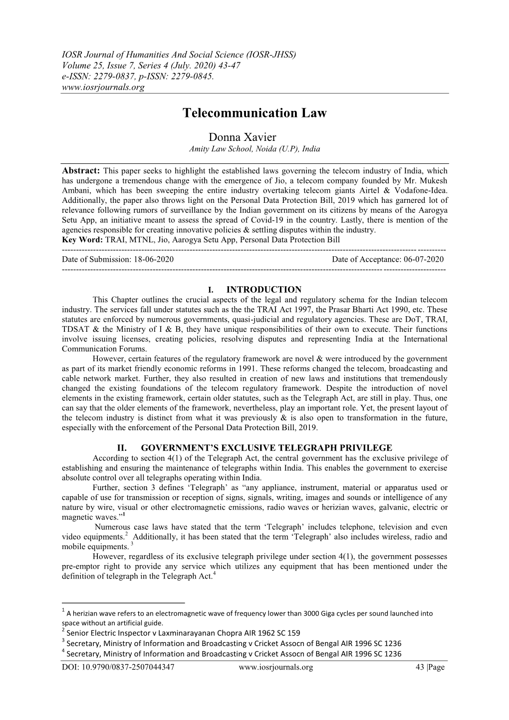 Telecommunication Law