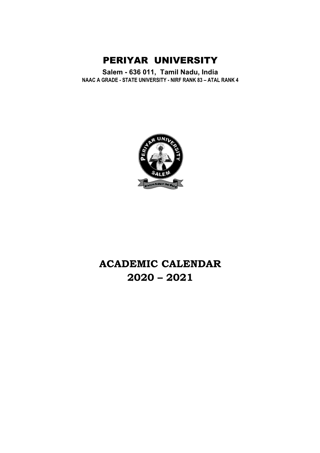 Academic Calendar 2020 – 2021