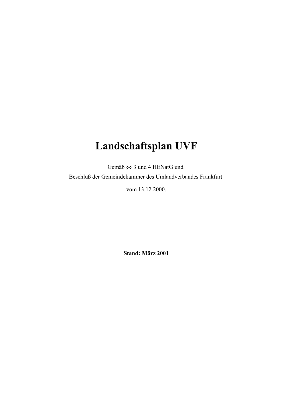 Landschaftsplan UVF