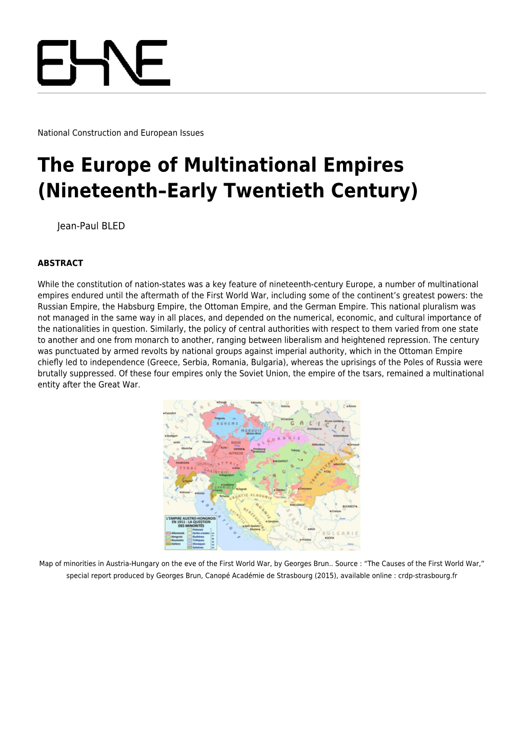 The Europe of Multinational Empires (Nineteenth–Early Twentieth Century)