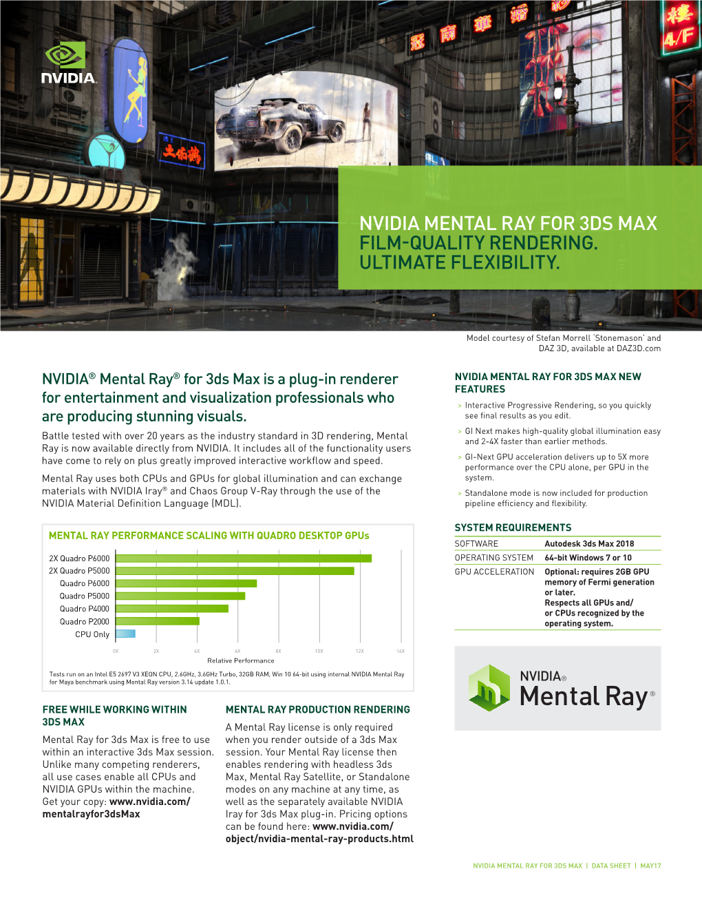 Data Sheet: NVIDIA Mental Ray for Maya