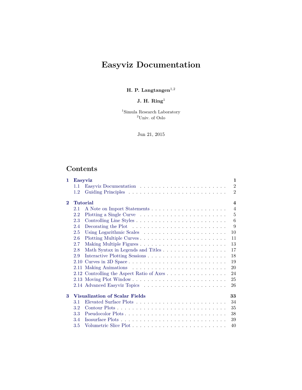 Easyviz Documentation