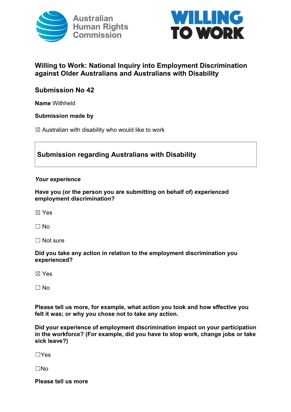 Willing to Work: National Inquiry Into Employment Discrimination Against Older Australians s5