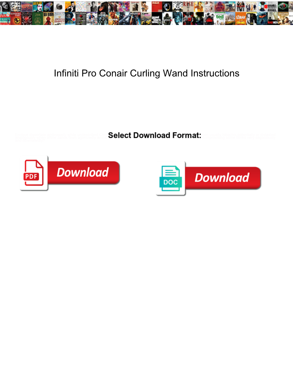 Infiniti Pro Conair Curling Wand Instructions