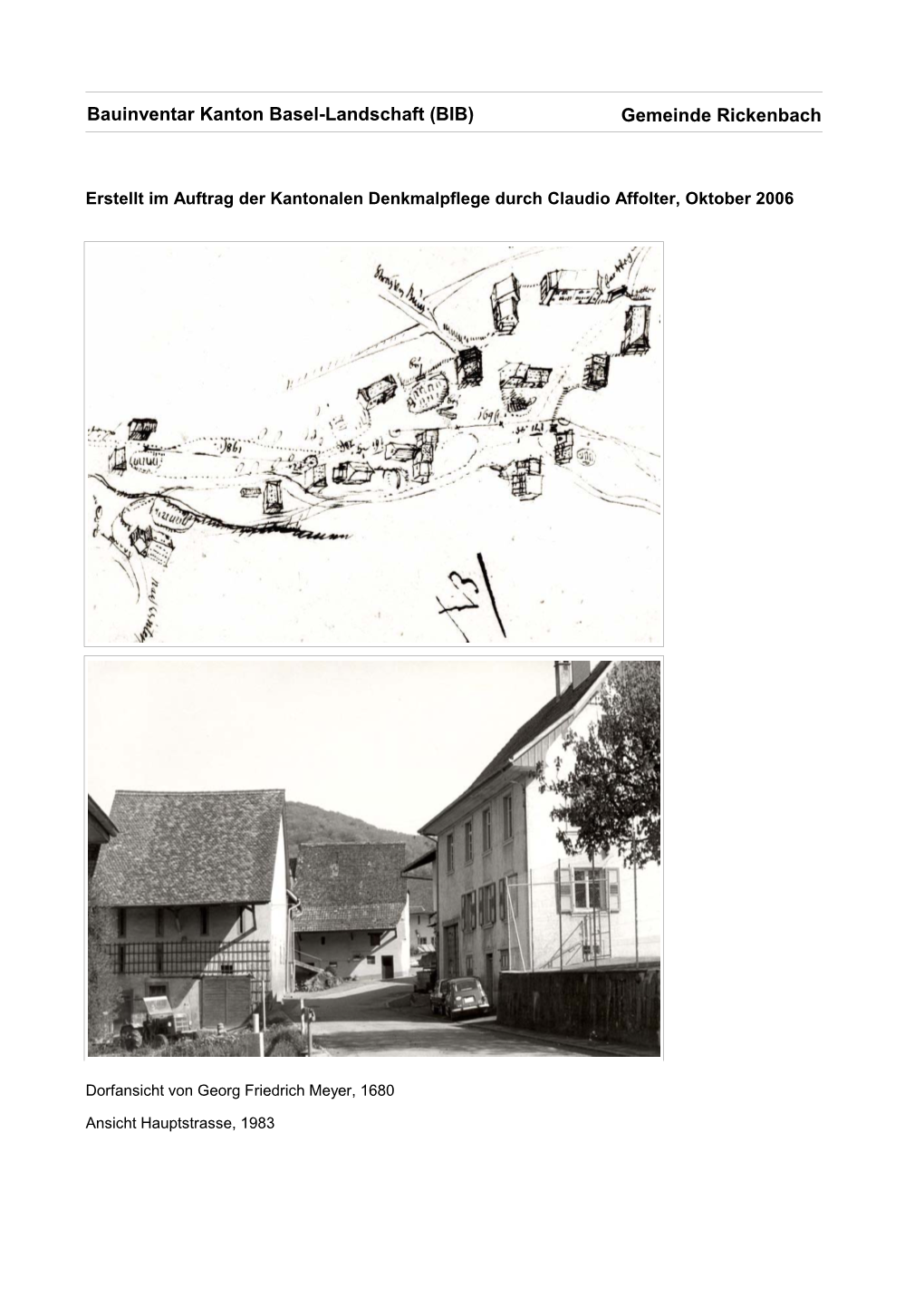 Gemeinde Rickenbach Bauinventar Kanton Basel-Landschaft (BIB)