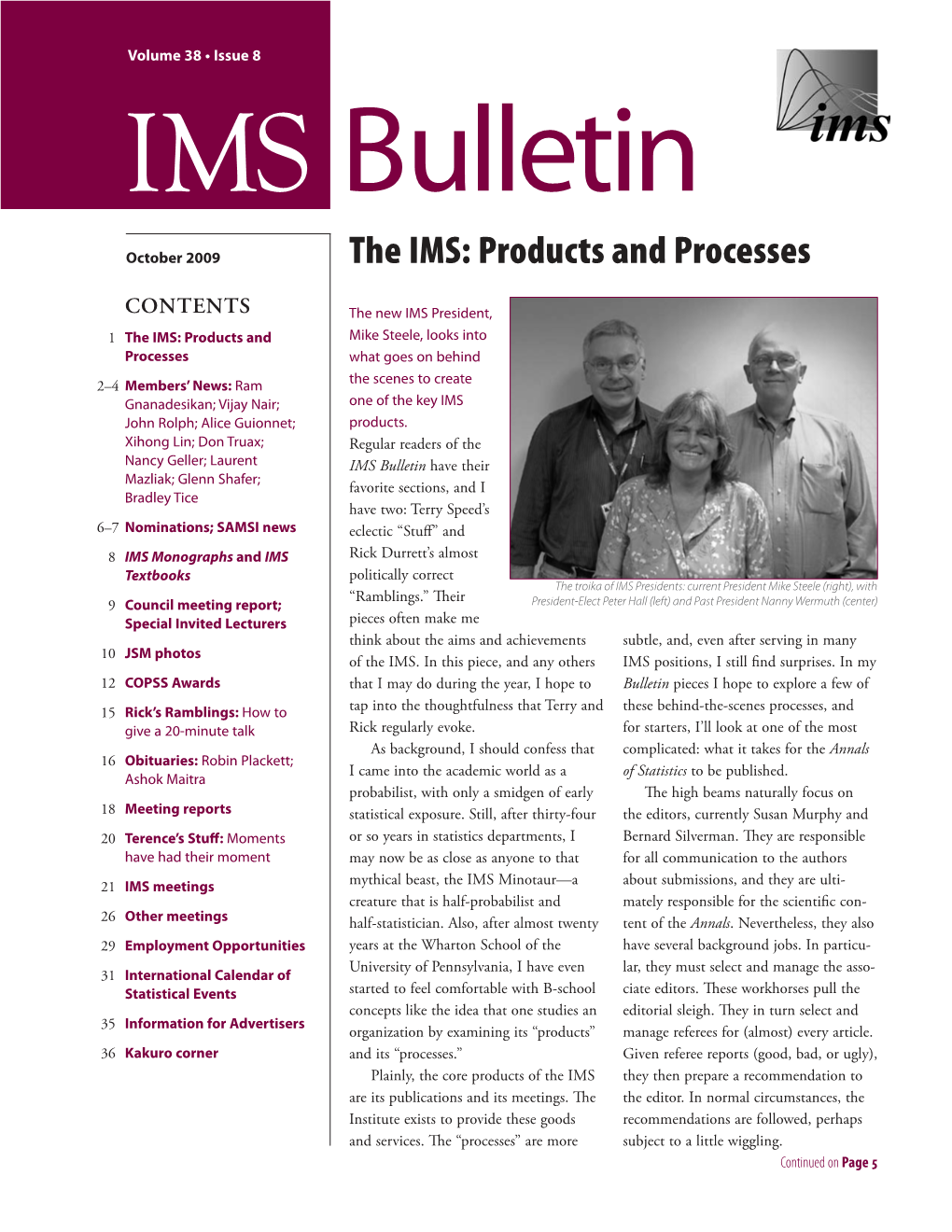 IMS Bulletin 38(8)