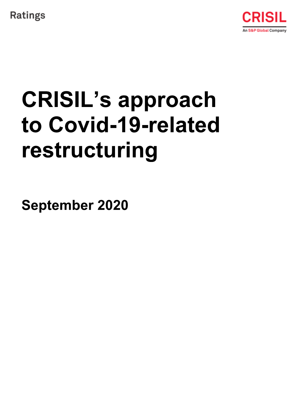 CRISIL's Approach to Covid-19-Related Restructuring