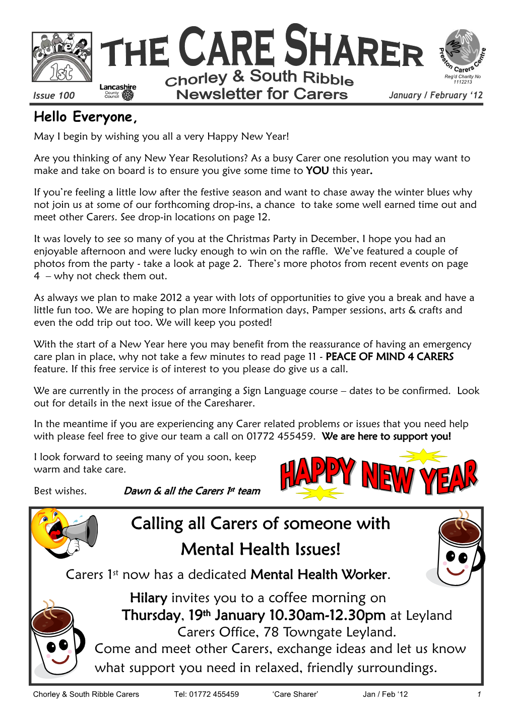 Calling All Carers of Someone with Mental Health Issues! Carers 1St Now Has a Dedicated Mental Health Worker