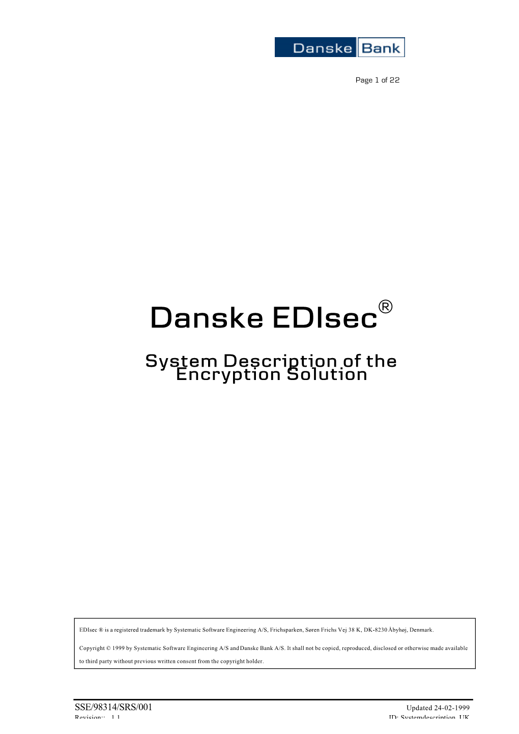 Danske Edisec® System Description of the Encryption Solution