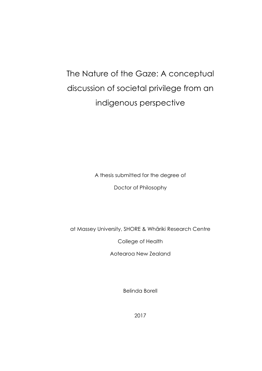 The Nature of the Gaze: a Conceptual Discussion of Societal Privilege from an Indigenous Perspective