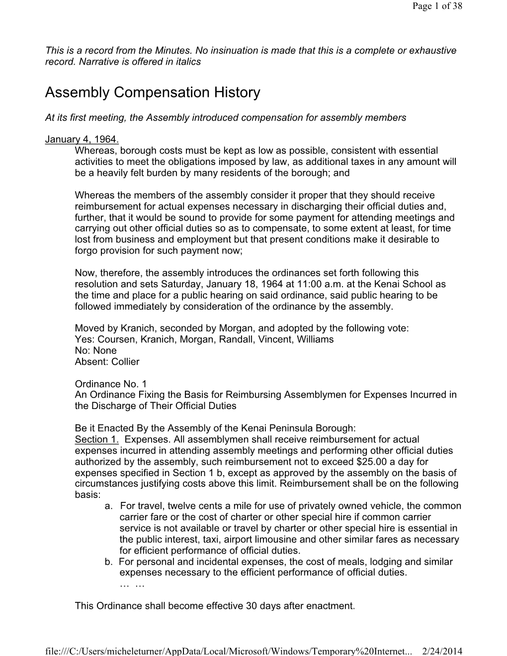 Assembly Compensation History