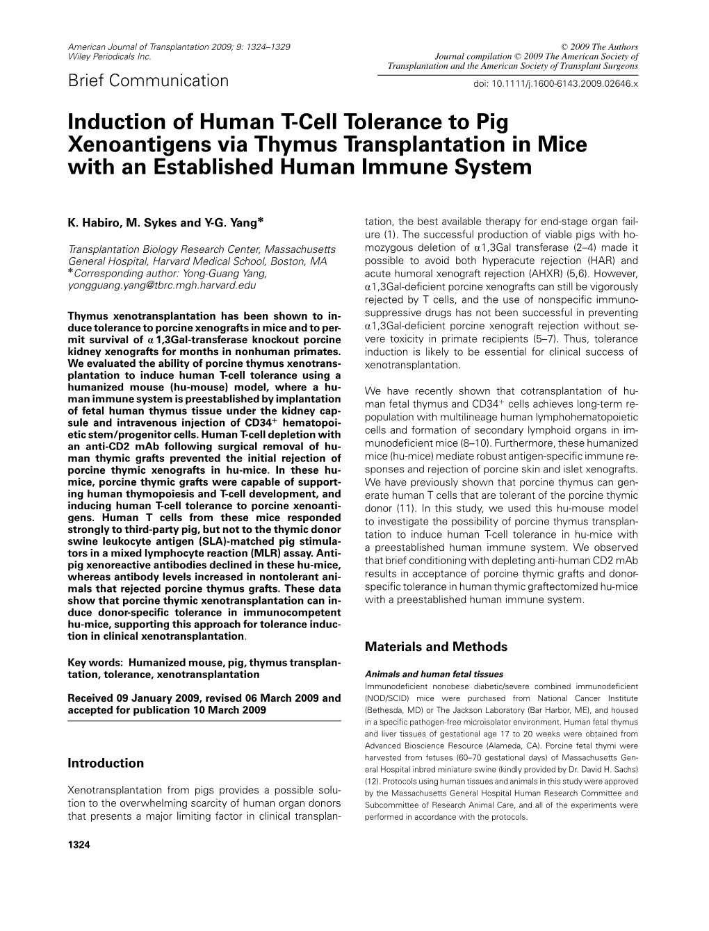 Induction of Human T‐Cell Tolerance to Pig Xenoantigens Via Thymus