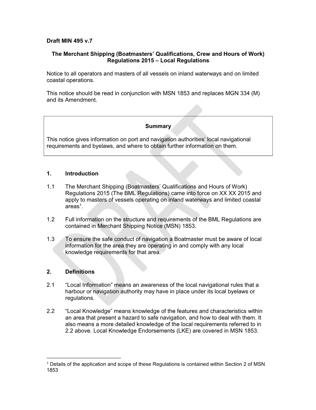 MGN 334 (M) and Its Amendment