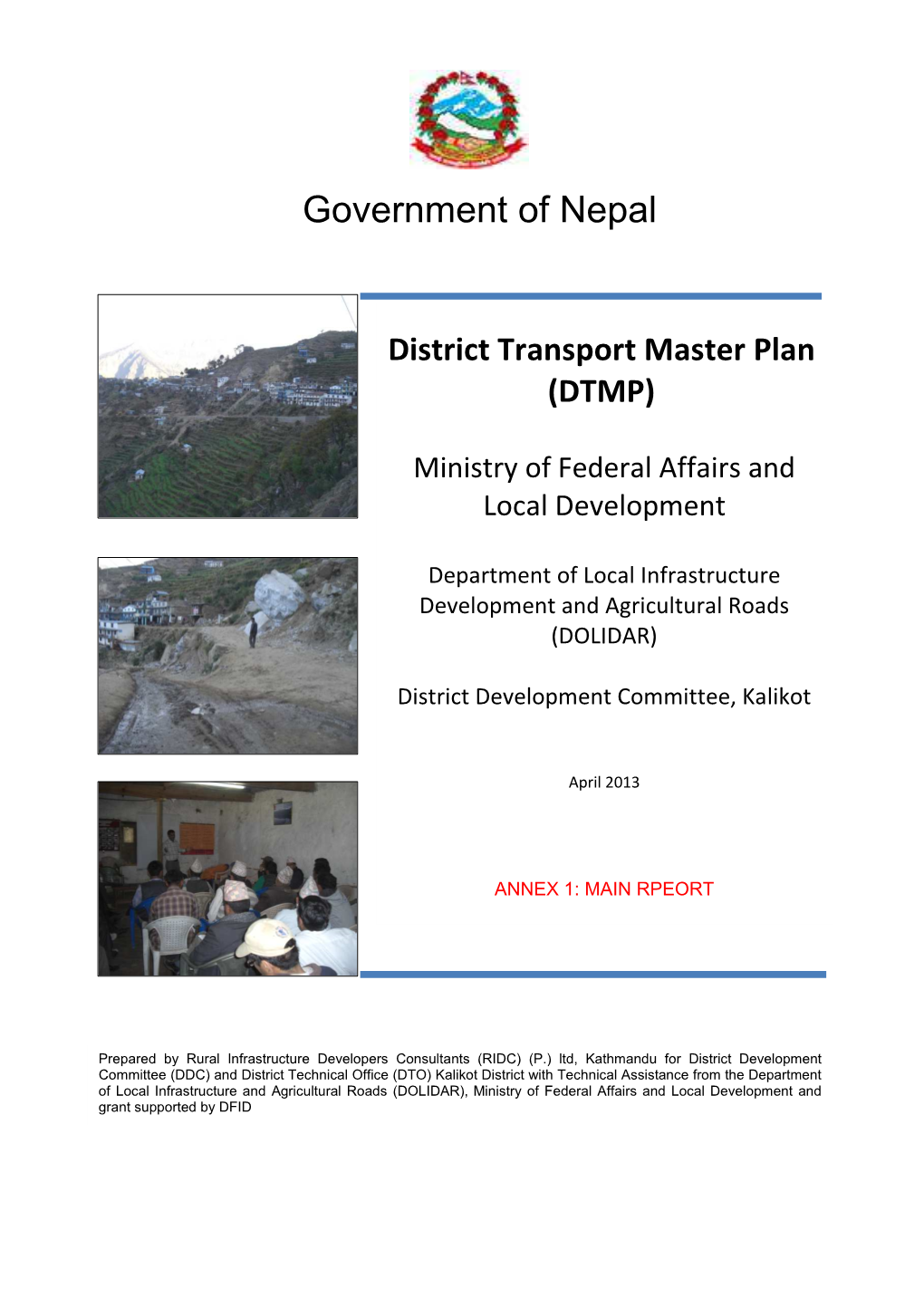 Final REPORT DTMP Kalikot