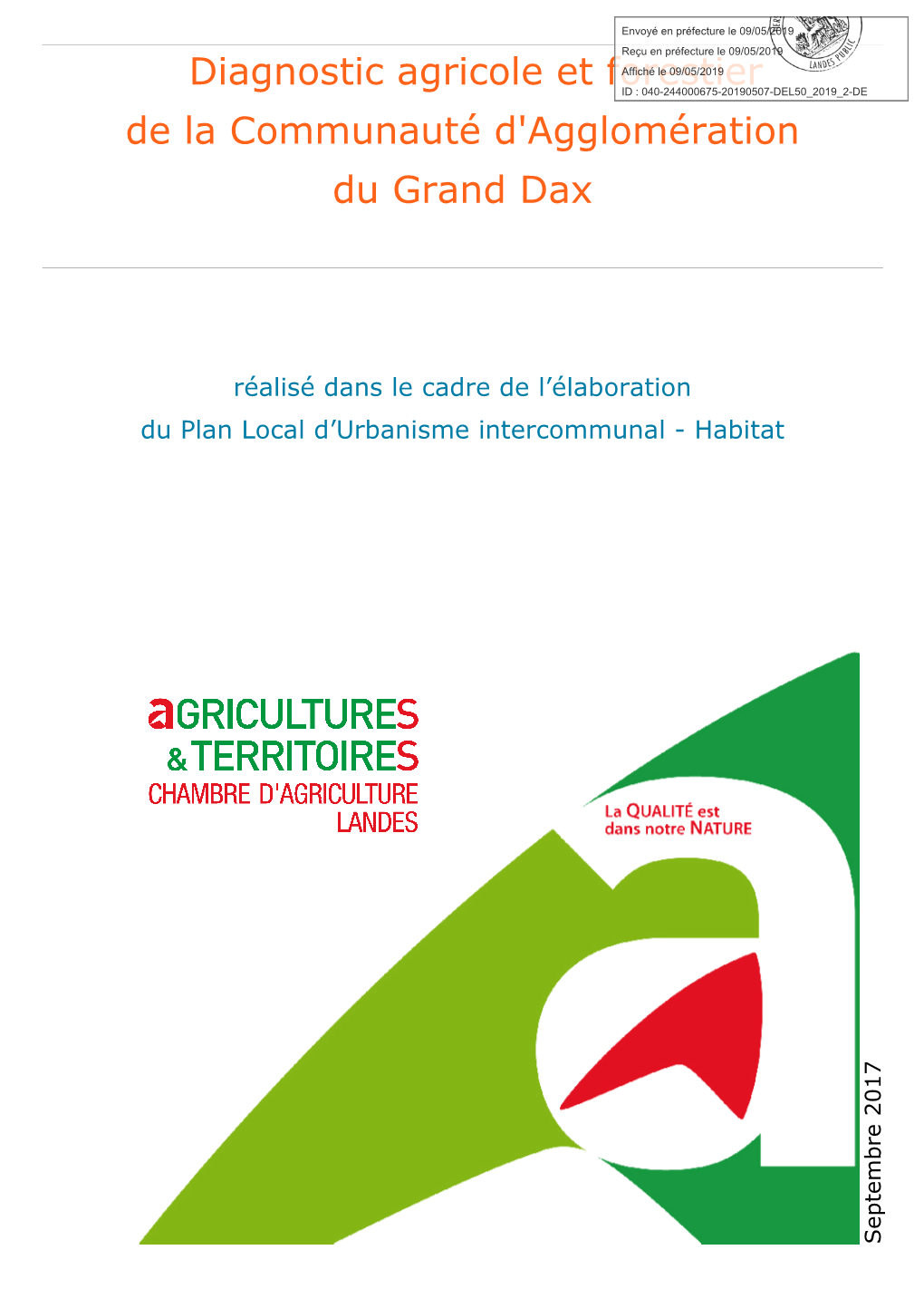 Diagnostic Agricole Et Forestier De La Communauté D'agglomération Du Grand Dax