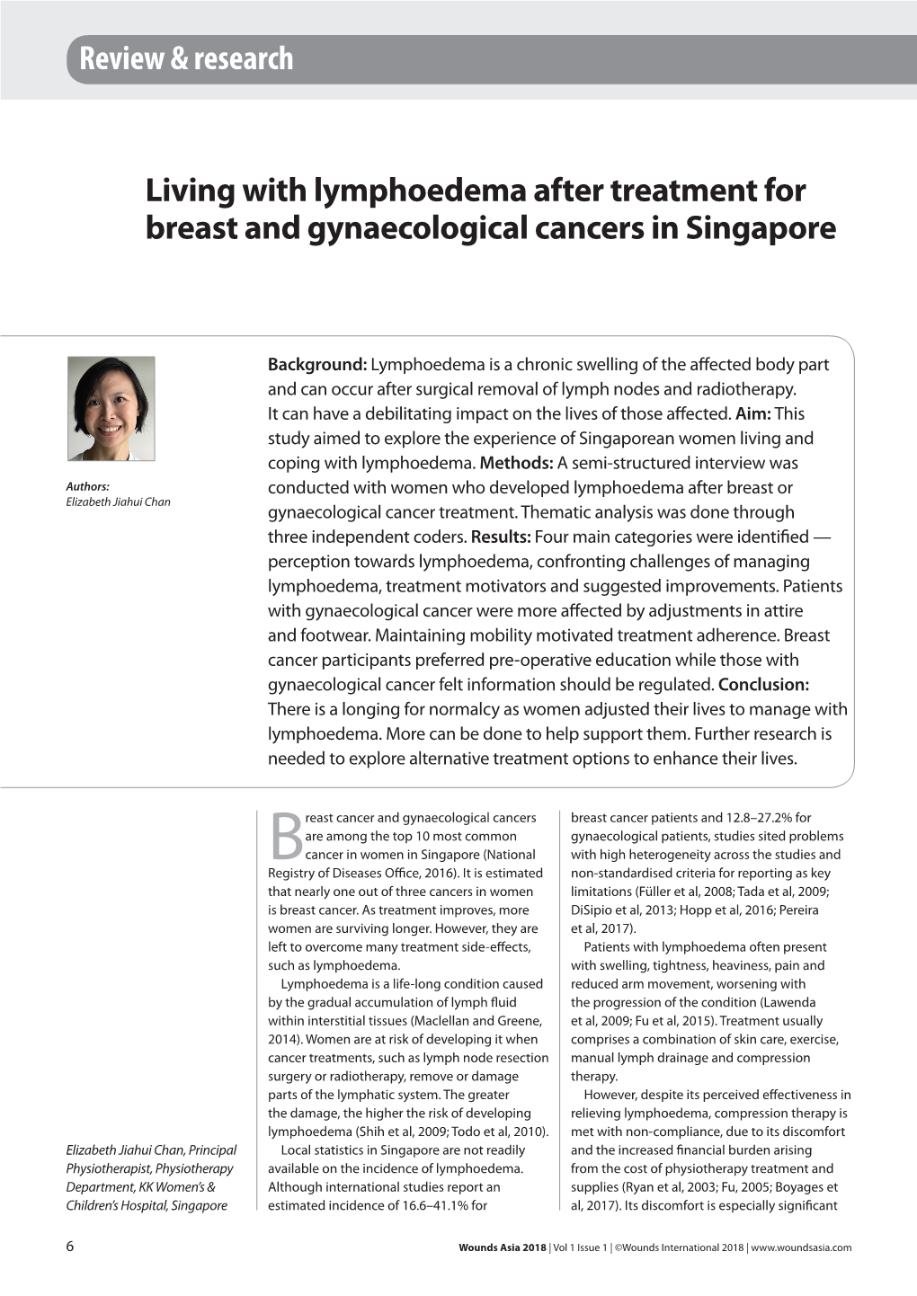 Living with Lymphoedema After Treatment for Breast and Gynaecological Cancers in Singapore