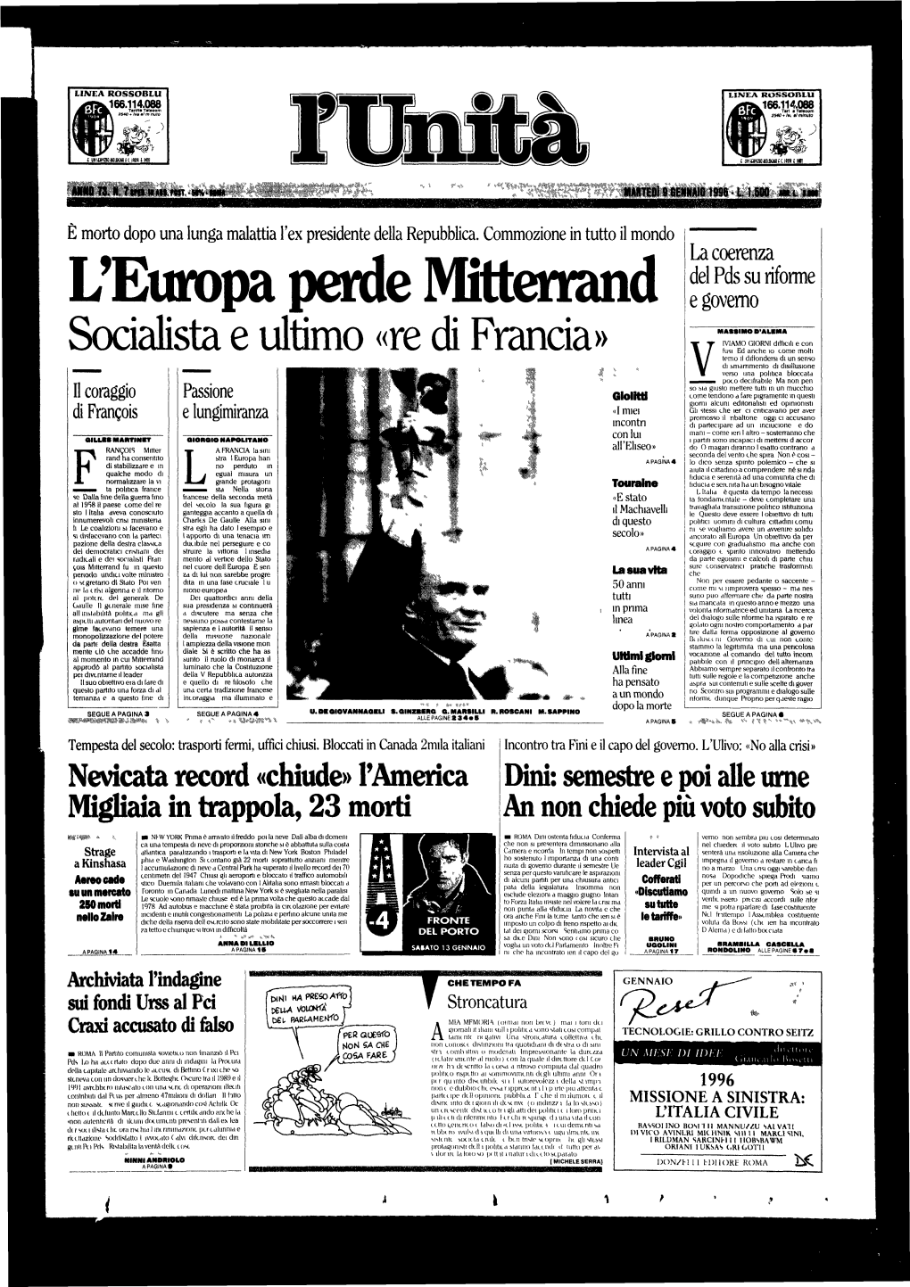L'europa Perde Mitterrand E Governo