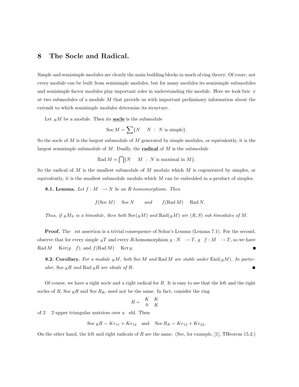 8 the Socle and Radical