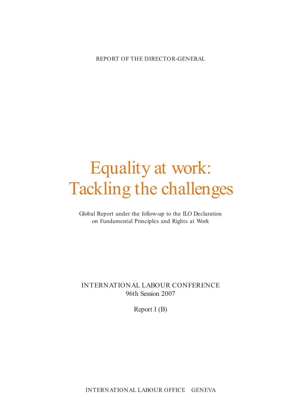 Equality at Work: Tackling the Challenges