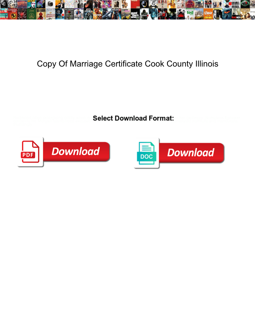 Copy of Marriage Certificate Cook County Illinois