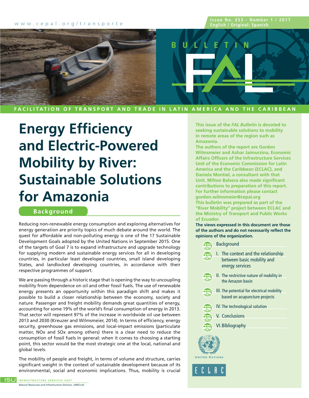 Energy Efficiency and Electric-Powered Mobility by River