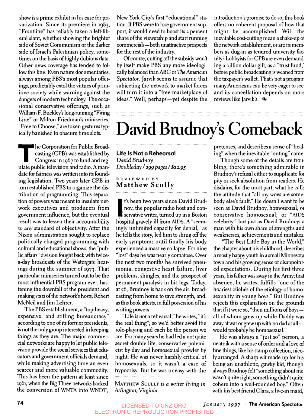 David Brudnoy's Comeback