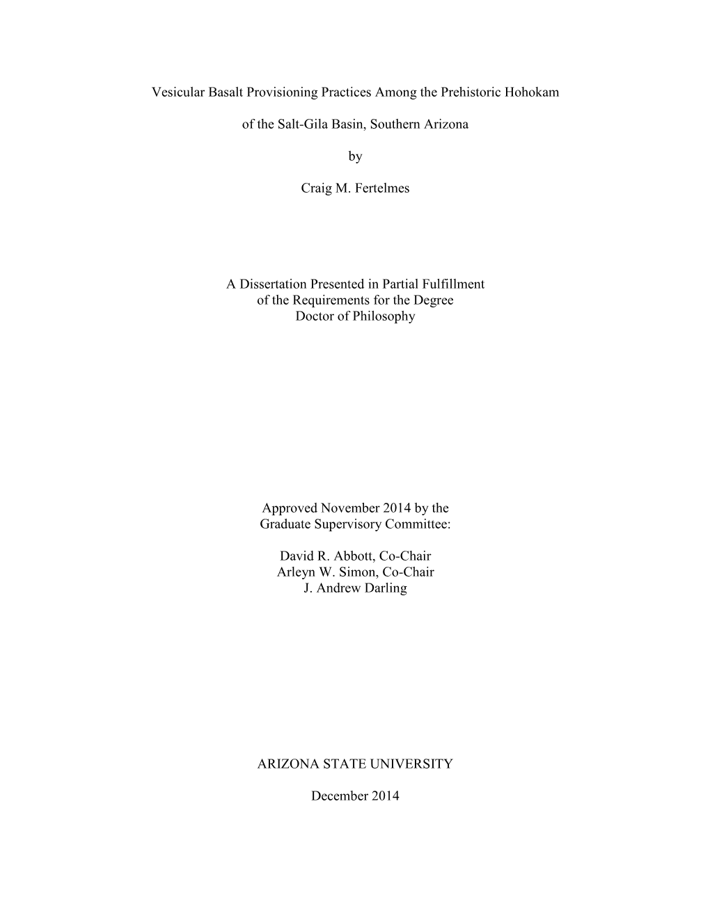 Vesicular Basalt Provisioning Practices Among the Prehistoric Hohokam