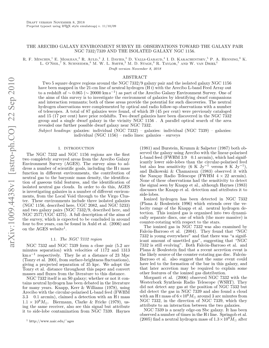 The Arecibo Galaxy Environment Survey III: Observations Toward the Galaxy Pair NGC 7332/7339 and the Isolated Galaxy NGC 1156