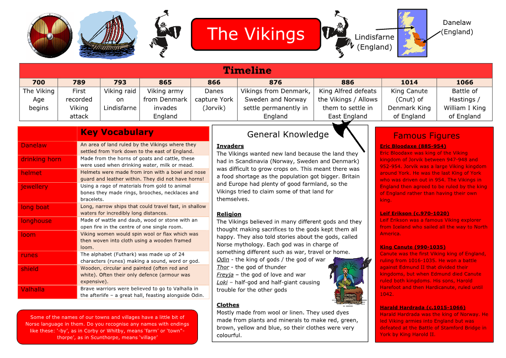 Year 6 Viking Knowledge Organiser