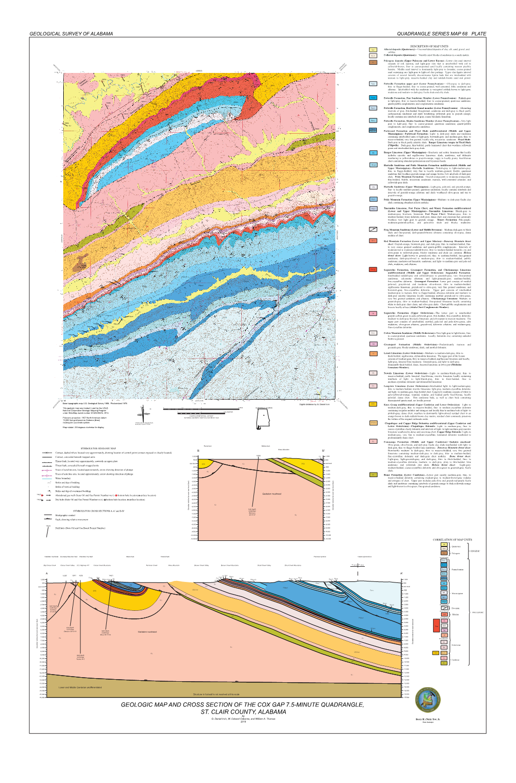 Geologic Map and Cross Section of the Cox Gap 7.5-Minute Quadrangle, St