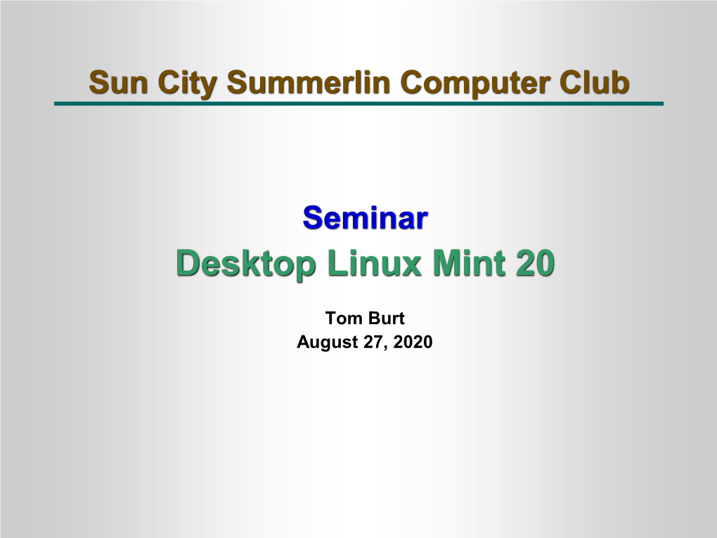 Desktop Linux Mint 20