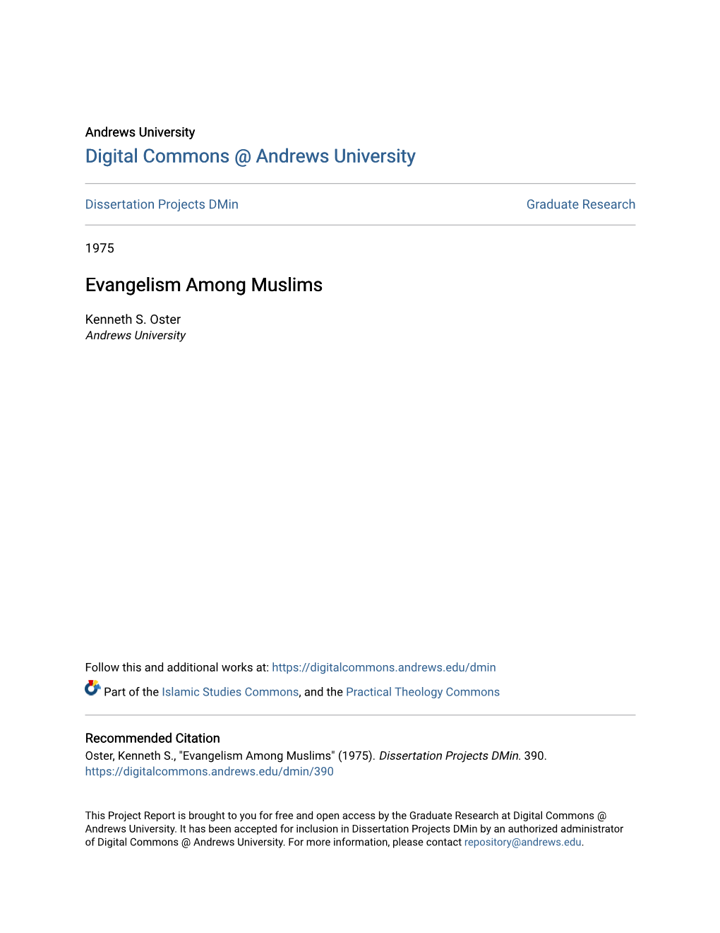 Evangelism Among Muslims