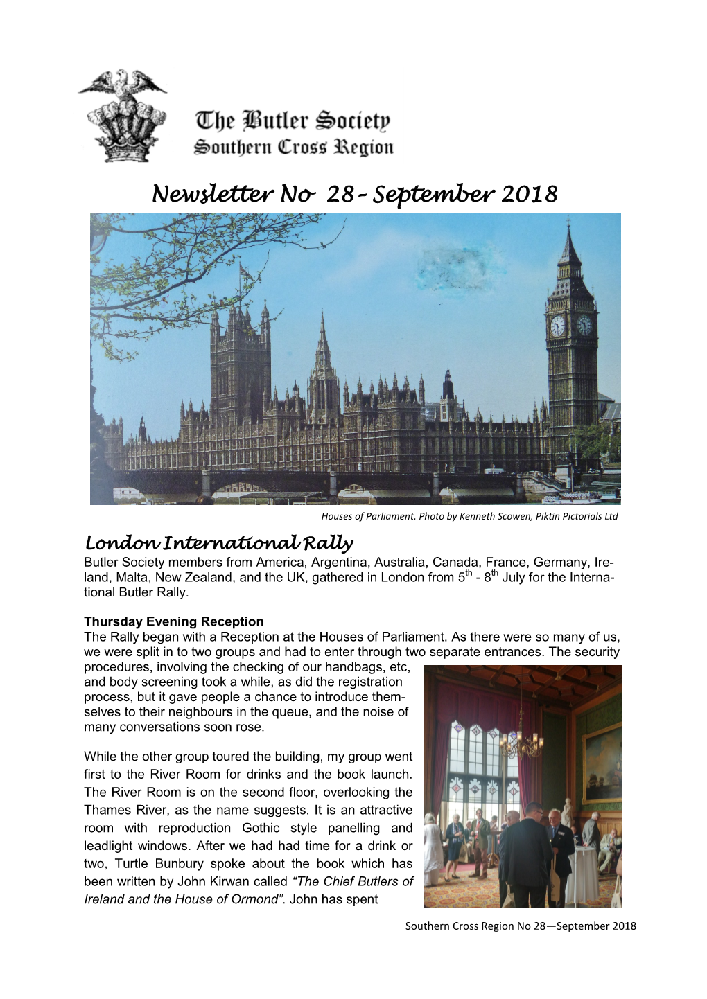 Newsletter No 28– September 2018