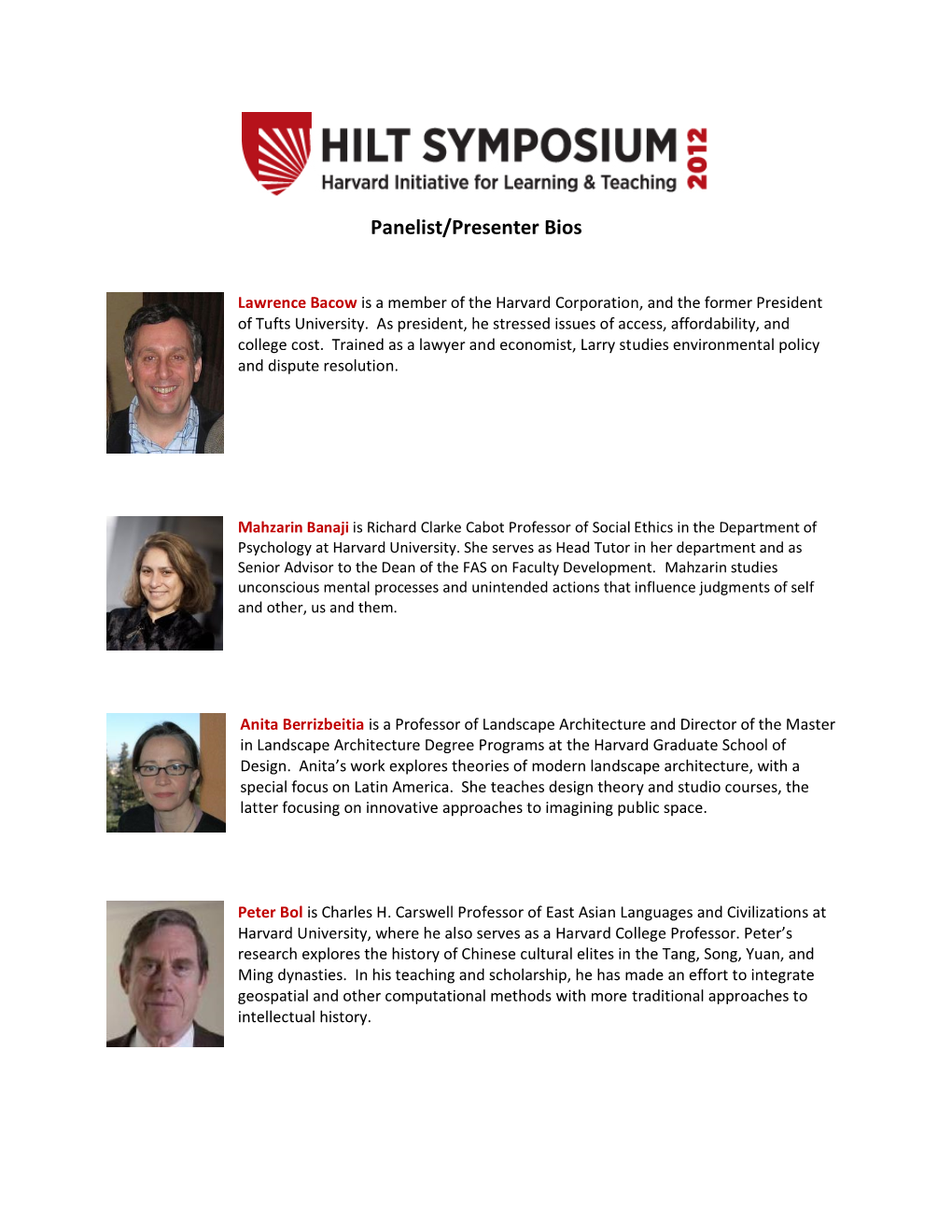 HILT Symposium Bios – Continued