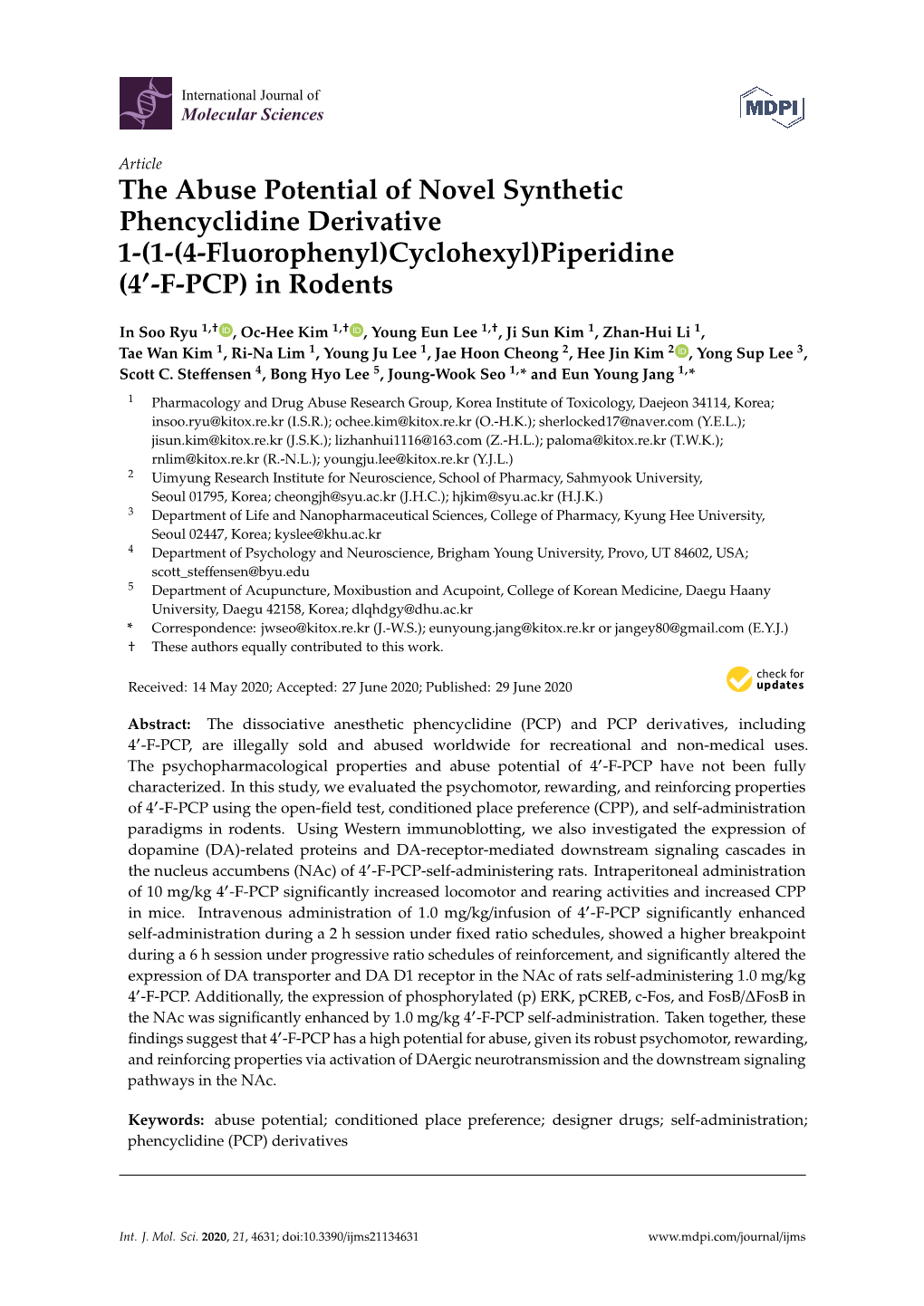 4 -F-PCP) in Rodents