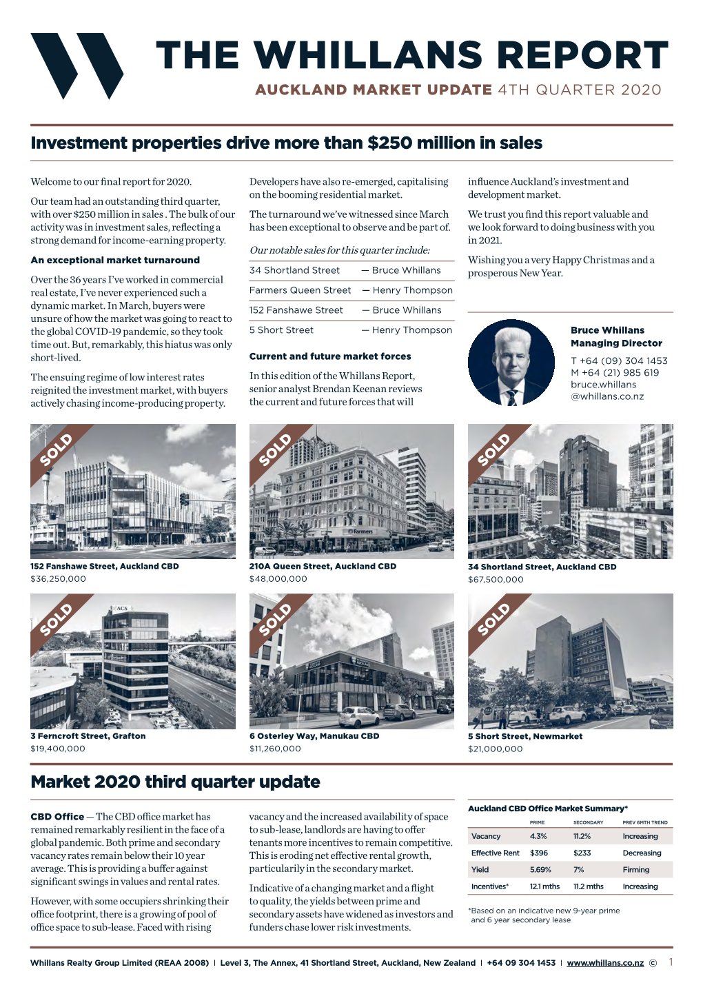 The Whillans Report Auckland Market Update 4Th Quarter 2020