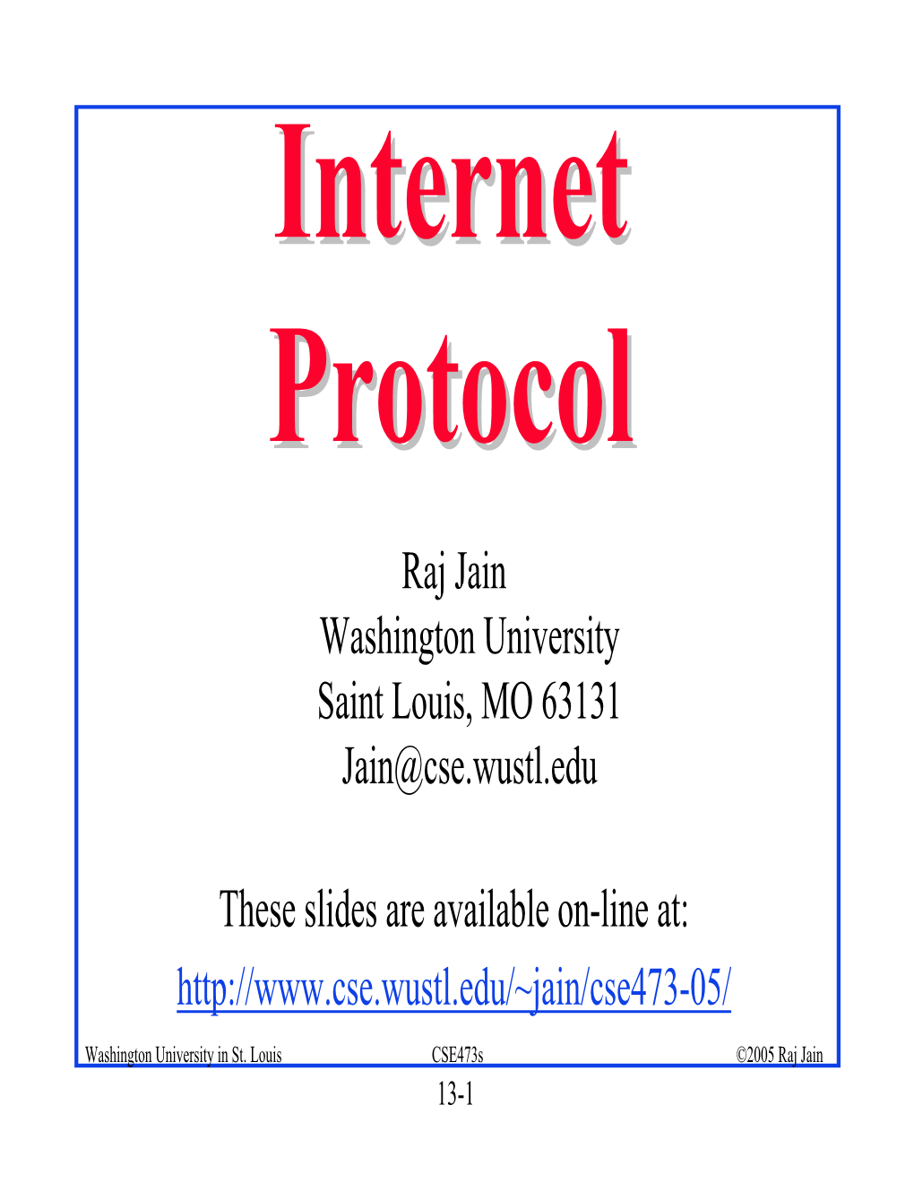 Internet Protocolprotocol