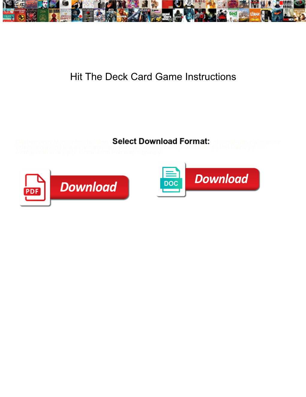 Hit the Deck Card Game Instructions