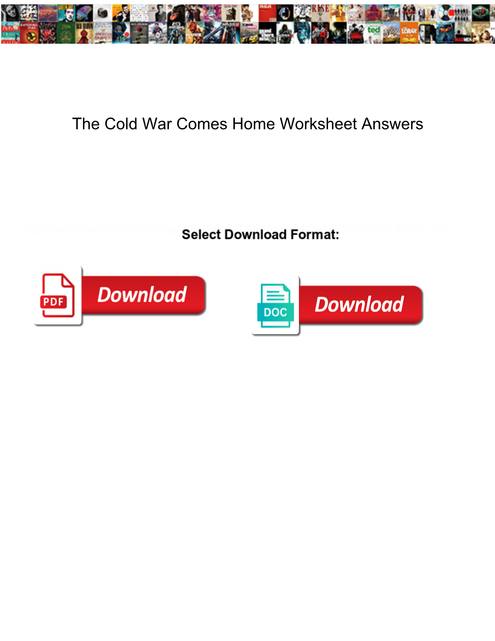 The Cold War Comes Home Worksheet Answers