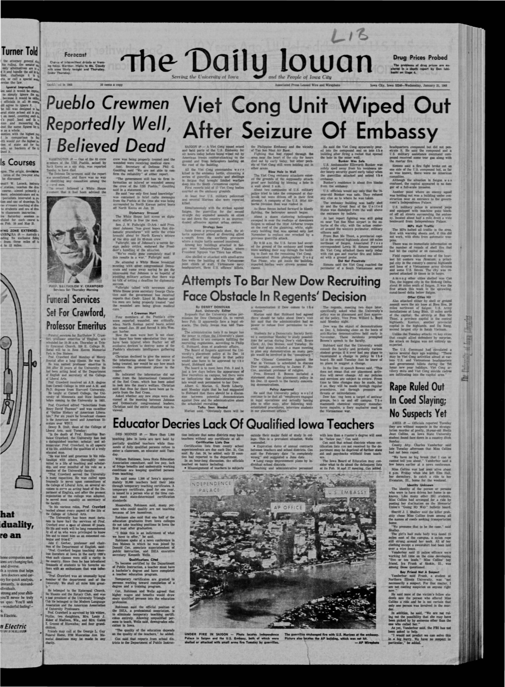 Daily Iowan (Iowa City, Iowa), 1968-01-31