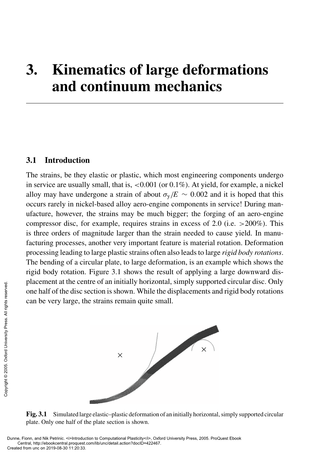 3. Kinematics of Large Deformations and Continuum Mechanics