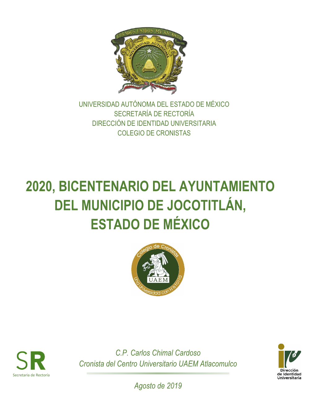 2020, Bicentenario Del Ayuntamiento Del Municipio De Jocotitlán, Estado De México