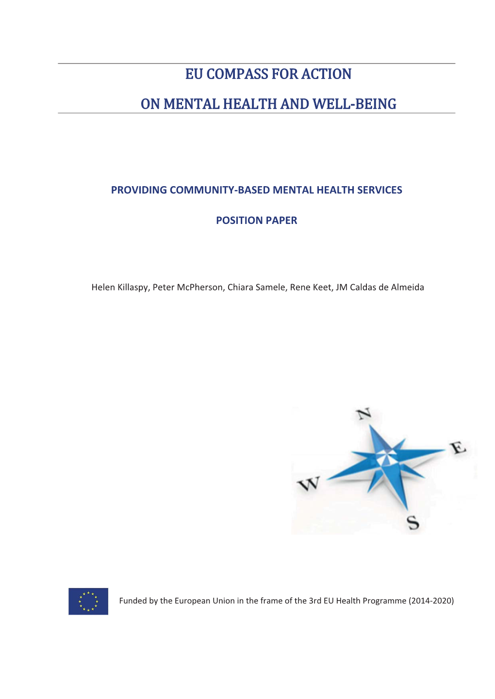 Eu Compass for Action on Mental Health and Wellǧbeing