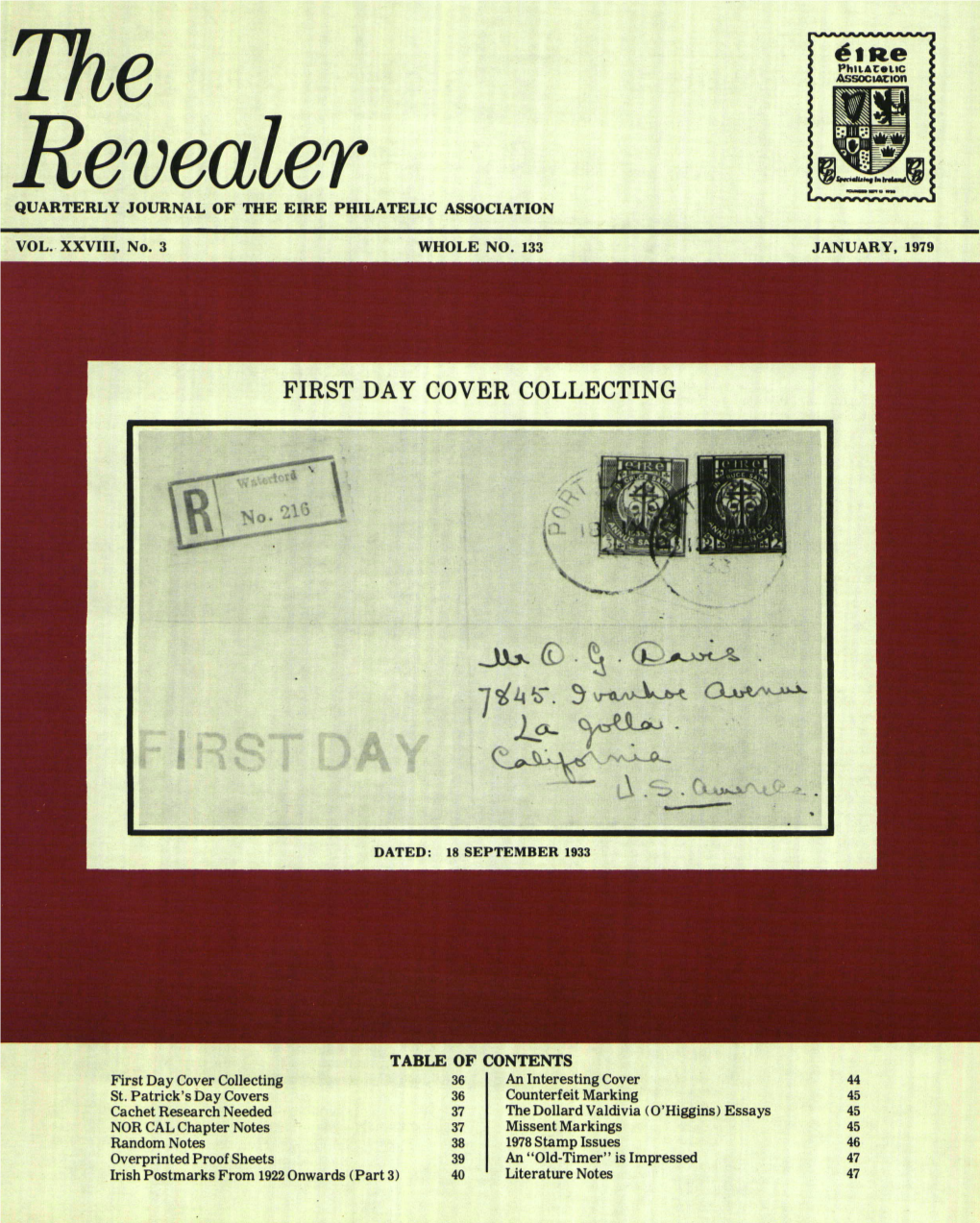 The Revealer January, 1979 the REVEALER SECRETARY's REPORT