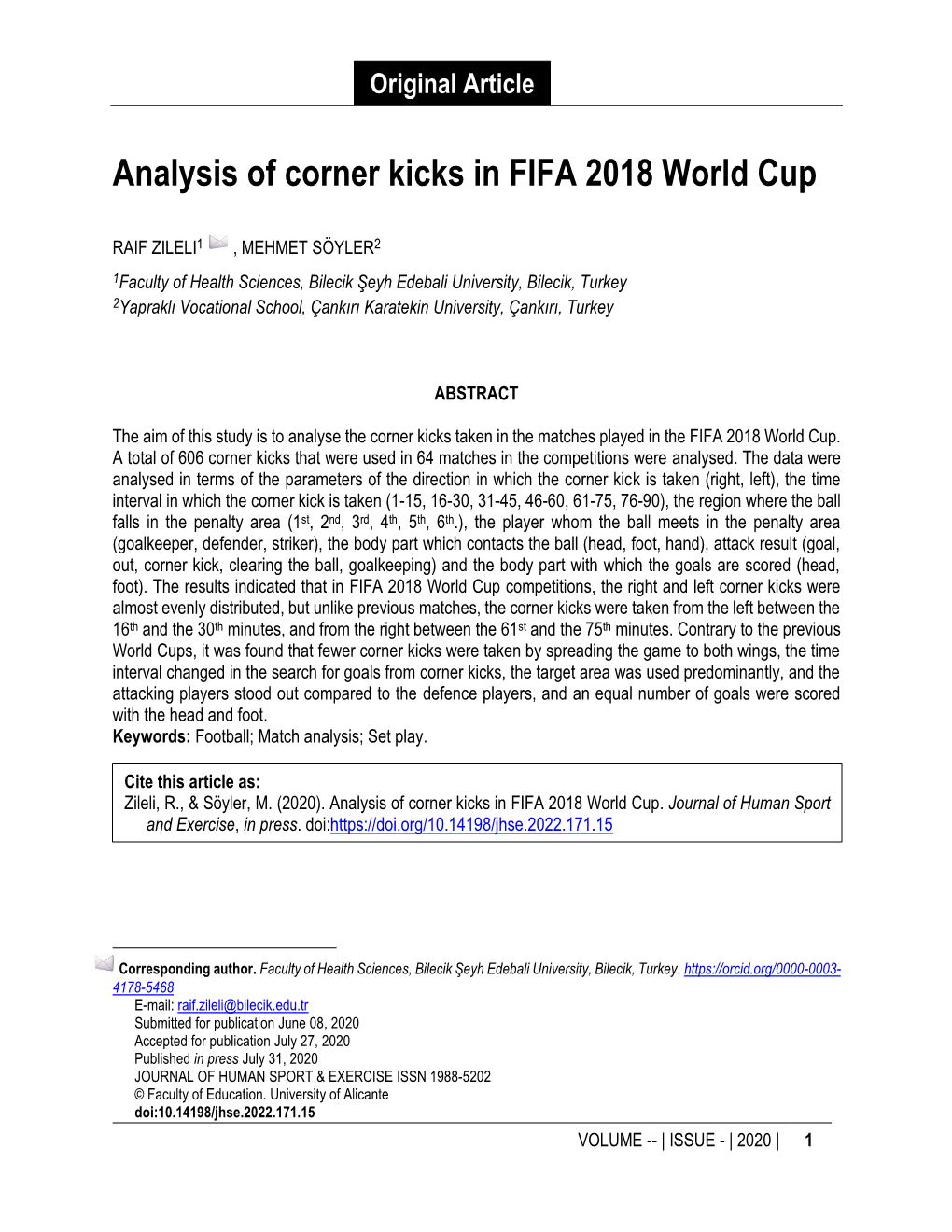 Analysis of Corner Kicks in FIFA 2018 World Cup