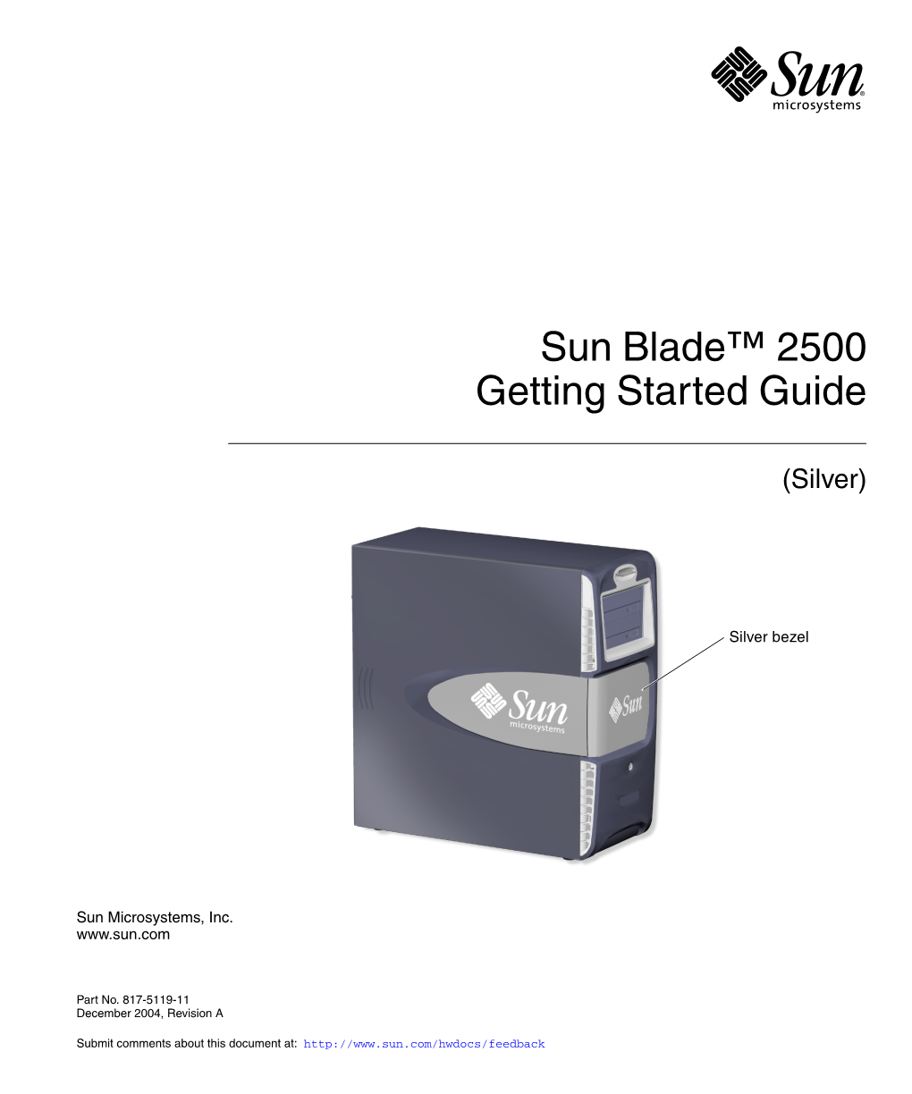 Sun Blade 2500 Getting Started Guide (Silver)