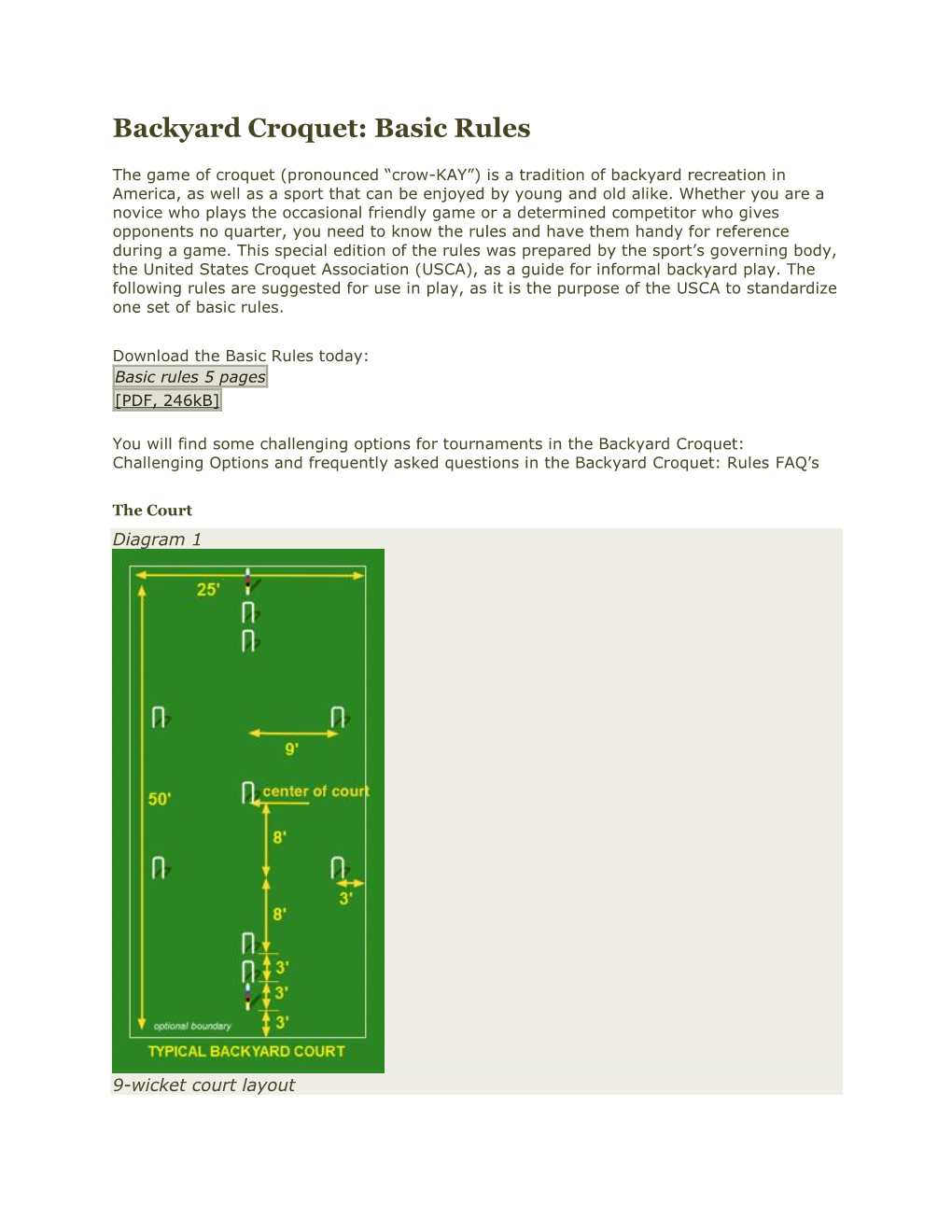 Backyard Croquet: Basic Rules