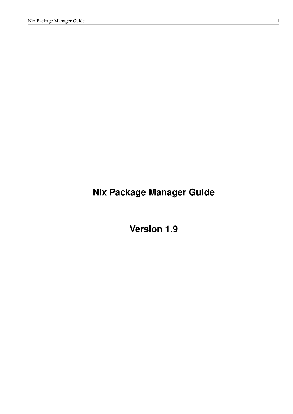 Nix Package Manager Guide Version