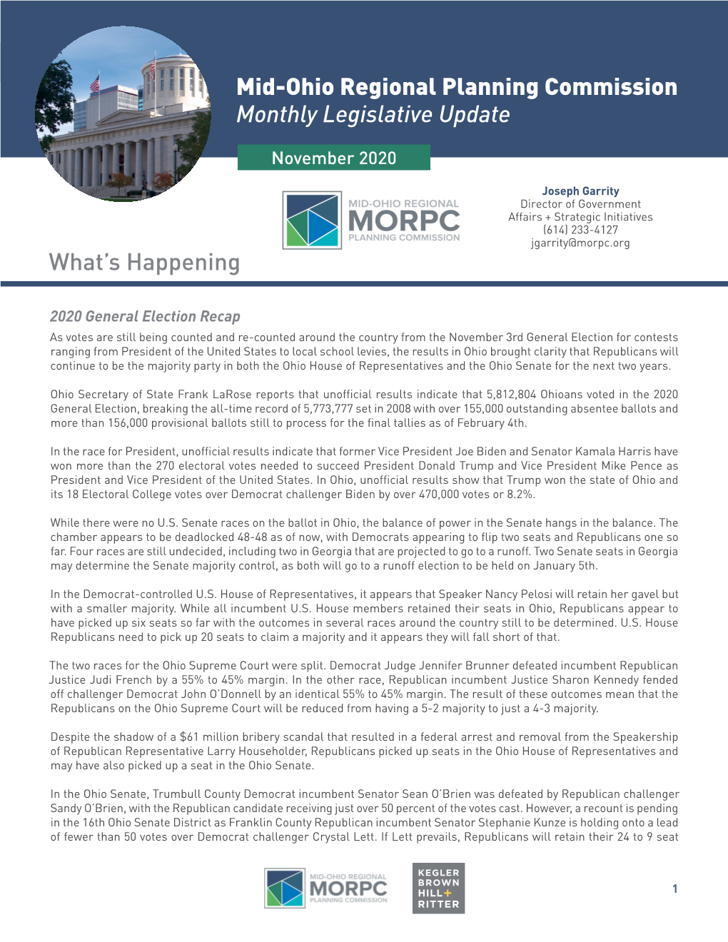 November 2020 Monthly Legislative Update