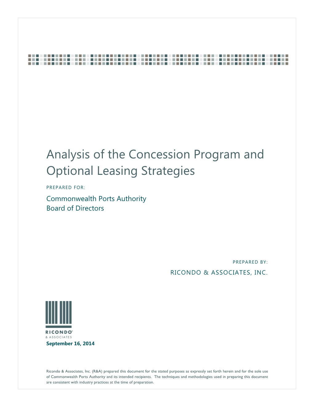 Analysis of the Concession Program and Optional Leasing Strategies